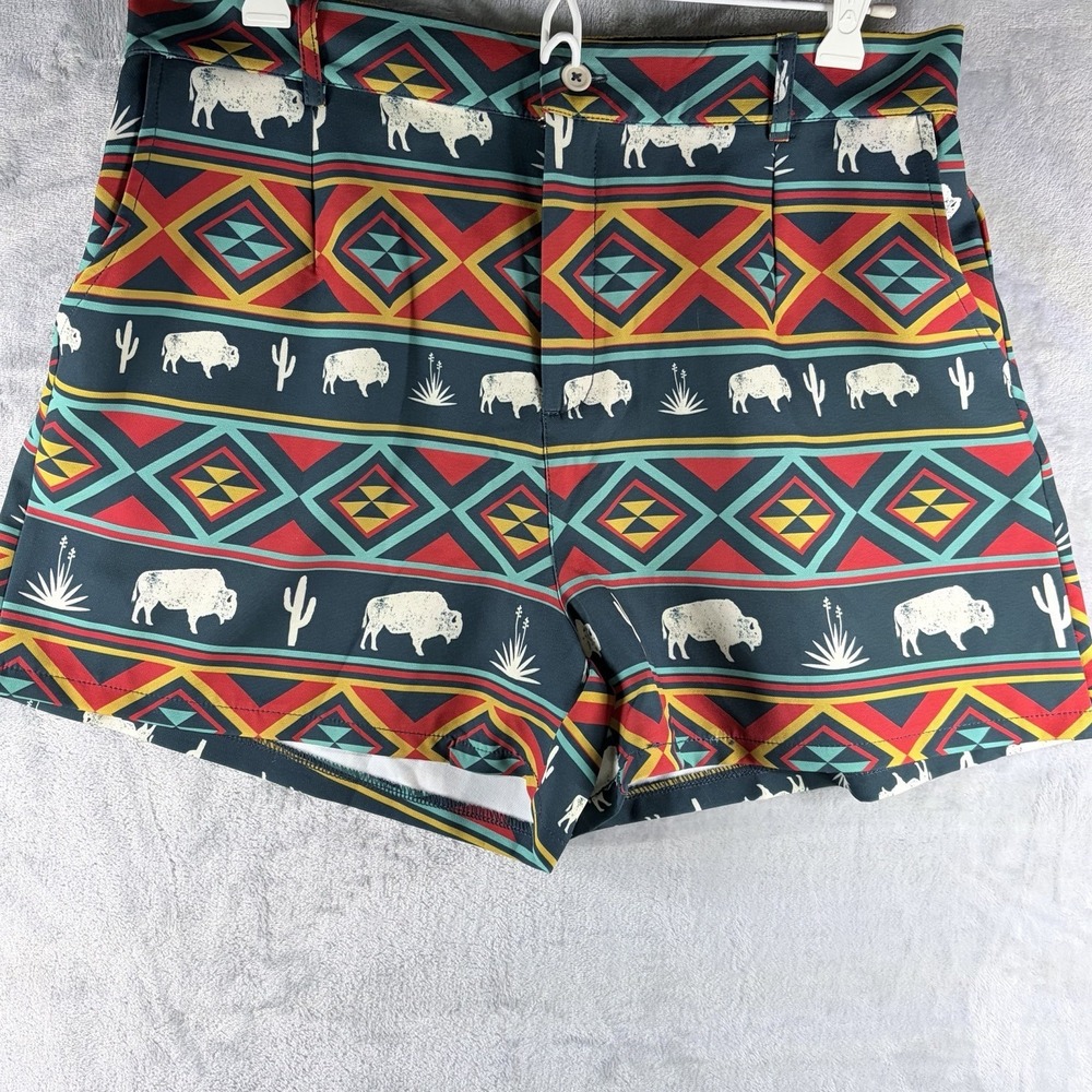 Rowdy Crowd Clothing NWT Aztec Bison Cactus Print Shorts Western‎ Boho XL